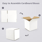 Frametory 6x6x6 Pack of 25 Corrugated Cardboard Packing Shipping Mailing Moving Carton Boxes, White