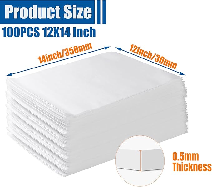 100 Pack Foam Pouches, Cushion Foam Wrap Pouches for Moving and Storing, 12"x14" Foam Wrap Pouches Protect Fragile Items, Protect Mug, Glasses, China, and Dishes, Packing Supplies