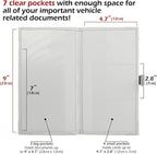 Auto Insurance and Registration Card Holder - Vehicle Glove Box Document Organizer - Car Essential Paperwork Holder for DMV, AAA, Contact Information Cards - Premium PU Leather Wallet Case - White