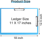 Acocony 11x17 Clipboard Double Clip Extra Large Clipboard Low Profile Clip 11 x 17 Clipping Board Plastic Blue Pack of 2