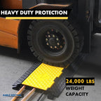 Kable Kontrol Atlas Cable Protector Wire Ramp - 5 Channel Bulk Wholesale Pallet – 10 Pcs - 35” Long Black & Yellow - 24000 Lbs Load Capacity - Rubber Speed Bump Wire Protector Cord Cover - CP9975