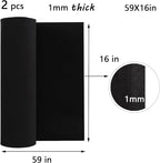 AMZQNART 2Pcs EVA Foam 1mm, Cosplay Foam 16x59 inch Black, High Density 90 kg/m³, for Craft Projects Cosplay Costumes, Fake Weapons, Decorations, Christmas, Easter, Thanksgiving, etc.