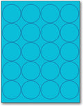NextDayLabels - 8-1/2 x 11 Neon Color High Light Fluorescent Labels for Laser & Inkjet Printer (Blue Fluorescent, 2" Round - 20 Per Page | 2000 Labels)