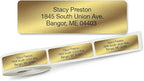 Personalized Return Address Labels, Roll of 125 Gold Foil Self-Adhesive Labels Without Dispenser, Customize with Name & Shipping Address, Colorful Images