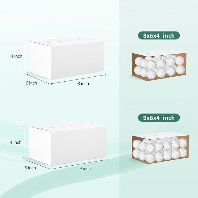 Eupako 30 Pack Small Shipping Boxes Assorted Sizes, 8x6x4 & 9x6x4 15 PCS Each Small Boxes, White Corrugated Box Mailers, Cardboard Boxes for Packaging Small Business, Mailing