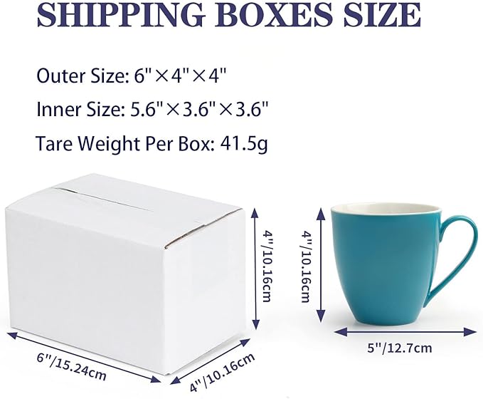 6x4x4 Shipping Boxes Set of 40, White Corrugated Cardboard Box for Small Business Mailing