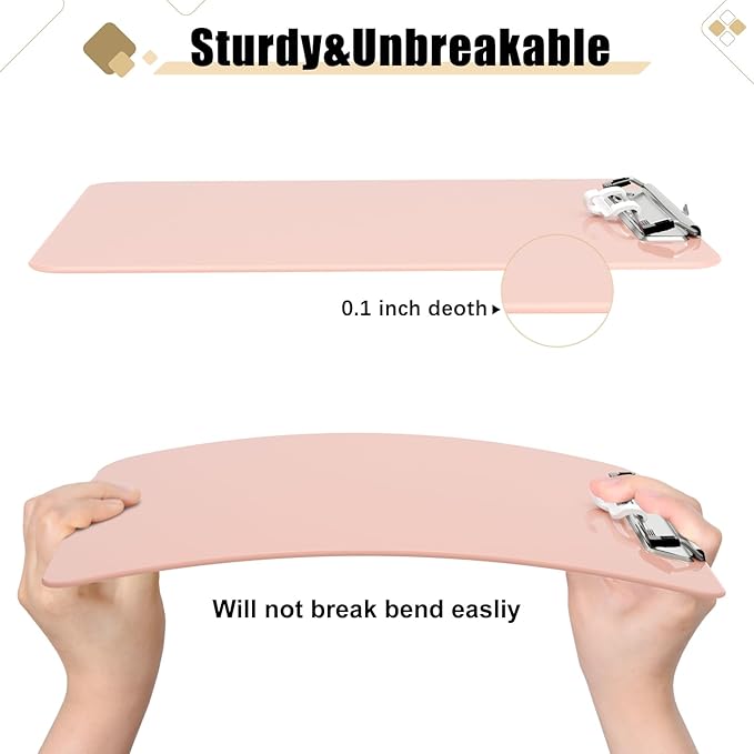 Hongri Plastic Clipboard with Pen Holder, Pink 8.5x11 Letter Size Clip Board for Classroom, Office, Students, Nurses and Women, Low Profile Clip, Size 12.5 x 9 in(Pack of 6)