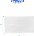 100 Count 5.5" x 10" Shipping Label Envelopes, Clear Packing List Pouches with Self-Adhesive Back, Top Loading for Shipping Labels Sleeves, for Packing Slips, Labels Invoices & Paperwork. GPI