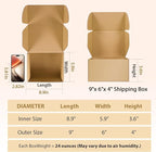 9x6x4 inches Shipping Boxes Set of 25, Small Corrugated Cardboard Box, Literature Mailer, Gift Boxes (Brown, 9x6x4)