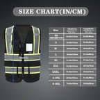 AYKRM 11 color High Vis Reflective Safety Vest for Women Men Security Pocket Zipper