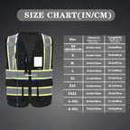 AYKRM 11 color High Vis Reflective Safety Vest for Women Men Security Pocket Zipper