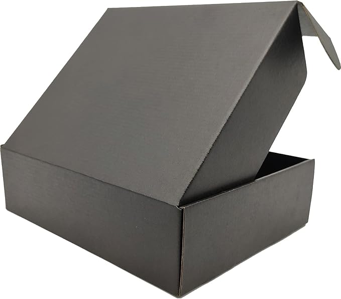 Black Shipping Boxes for Small Business Pack of 25-10x8x2.7 inches Cardboard Corrugated Mailer Boxes for Shipping Packaging Craft Gifts Giving Products