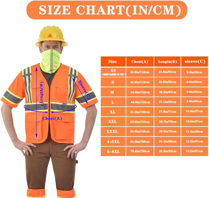 AYKRM 11 color High Vis Reflective Safety Vest for Women Men Security Pocket Zipper
