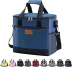 Iknoe Large Cooler Bag Collapsible 24 Can Insulated Bags Leakproof Lunch Cooler Tote with Multi-Pockets for Adult Insulated Thermal Bag for Beach, Picnic, Office Work(Blue)