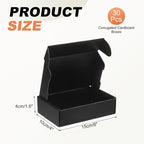 PATIKIL 6 x 4 x 1.6 Inch Shipping Boxes, 30 Pack Color Corrugated Cardboard Box Cute Carton Boxes Literature Mailer for Mailing Packaging Small Business Gift Storage, Black