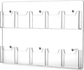 Eersida 10 Pockets Acrylic Brochure Pamphlet Holder Brochure Display Stand Business Tri Fold Multi Slot Holder Rack Wall Mount Clear Pocket Space Saver for Flyer Literature Menu Advertise