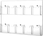 Eersida 10 Pockets Acrylic Brochure Pamphlet Holder Brochure Display Stand Business Tri Fold Multi Slot Holder Rack Wall Mount Clear Pocket Space Saver for Flyer Literature Menu Advertise