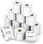 3"x2" 3-Proof Direct Thermal Barcode Shipping Labels for Zebra LP2844 GK420D GK420T ZD421 ZD420, 12 Rolls 8400 Pcs 2x3 Strong Adhesive Return Address Label Used with Rollo MUNBYN Arkscan