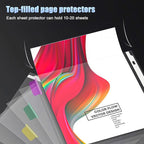 HABGP 16Pcs/2 Set Clear Sheet Protectors for 3 Ring Binder Letter Size, 8 Tab Plastic Dividers With Pockets and Tabs, Page Protectors 8.5x11