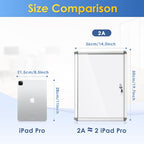 SWANCROWN Enclosed Bulletin Board Dry Erase Noticeboard Lockable Display Boards White with Aluminium Frame 20x14inch(2xA4)