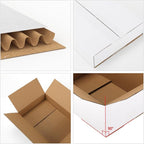 CRUGLA 9x6.5x2 White Shipping Boxes Set of 40, White Corrugated Cardboard Boxes for Small Business Shipping Mailing Packing