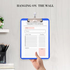 6 PCS Clipboards Bulk with Pen Holder,Standard A4 Letter Size,Plastic Clip Boards 8.5x11 Heavy Duty,Low Profile Clipboard for Men Kids Teacher,Office School Home Work,Blue