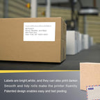 BETCKEY - 3" x 5" (76 mm x 127 mm) Multipurpose & Large Shipping Labels Compatible with Zebra & Rollo Label Printer,Premium Adhesive & Perforated [16 Rolls, 5600 Labels]