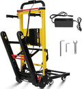 Electric Stair Climbing Dolly, Heavy Duty, Powered Stair Climber Dolly Cart with 6 Wheels Motor Powered for Furniture Logistics Warehouse, Black & Yellow, 120W
