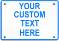 Aluminum Weatherproof Metal Sign Multiple Sizes Custom Personalized Text Here White Blue Notice Travel Horizontal Street Signs 14x10Inches