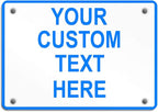 Aluminum Weatherproof Metal Sign Multiple Sizes Custom Personalized Text Here White Blue Notice Travel Horizontal Street Signs 14x10Inches
