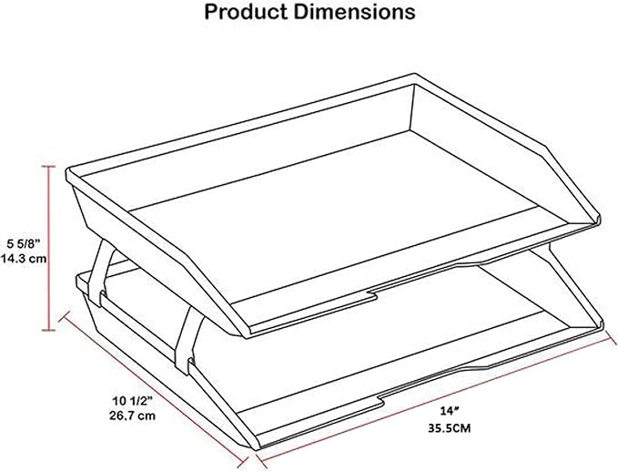 Acrimet Facility 2 Tier Letter Tray, Side Load, Letter Size/A4, Desktop File Organizer, Plastic (Clear Smoke Color)