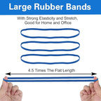 Large Heavy Duty Latex Rubber Bands 12 Inches Trash Can Bands Strong Elastic Bands for Office Supply, File Folders, Cat Litter Box, 60 Pack (Blue)