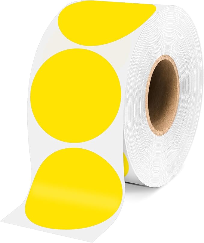 2 Inch Yellow Circle Stickers 500 Pcs,Permanent Color Coding Dots for Office,Home Organization, File Classification,Multipurpose Labels