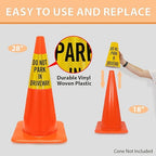 SmartSign “Do Not Park in Driveway” Bright Reflective Cone Message Sleeve, [Cone Not Included]