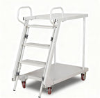 Heavy Duty Platform Truck Cart, Moving Flatbed Cart with Lockable Swivel Casters, Heavy-Duty Utility Push Carts, Dolly Cart Flatform for Groceries, Garage, Warehouse, 660lbs Capacity (White, 660lbs)