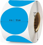 4 Inch Large Blue Circle Thermal Labels, Self-Adhesive Round Inventory Stickers, Multi-Purpose Round Roll Thermal Printing Stickers for Business and Domestic Use-300 Labels/Roll