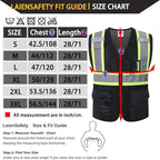 Reflective Safety Vest for Men Women with Multiple Pockets Mesh High Visibility Vest Hi Vis Construction Work Vest,Meets ANSI/ISEA Standards(EK1-178-Black-2XL)