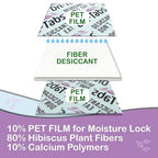 Dri-Tabs | Food-Safe Moisture Absorbers – Keep Fruits, Veggies, Snacks, Bread & More Fresher, Longer! Eco-Friendly, Plant Based Desiccant That Replaces Silica Gel Packets - 75pk (Magenta)