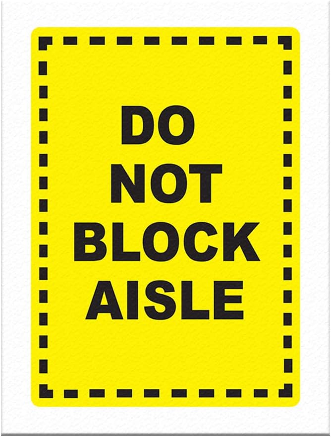 Do Not Block Floor Decals Aisle Yellow Anti-Slip Vertical Shape Lifestyle Industrial Door Signs Stickers 24Inches Longer Side