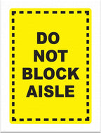 Do Not Block Floor Decals Aisle Yellow Anti-Slip Vertical Shape Lifestyle Industrial Door Signs Stickers 24Inches Longer Side