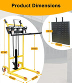 Foldable Hydraulic Material Lift, Pallet Jack Table Cart- 480-Lb. Capacity, 35in Lift. with Swivel Wheels, Steel Platform Board x 1