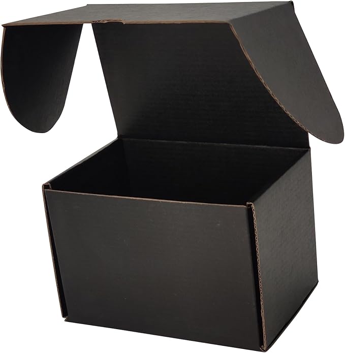 8x6x6 inches Small Shipping Boxes Set of 25 - Black Mailer Corrugated Cardboard Boxes for Shipping Packaging Mailing Products