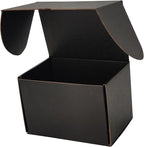 8x6x6 inches Small Shipping Boxes Set of 25 - Black Mailer Corrugated Cardboard Boxes for Shipping Packaging Mailing Products