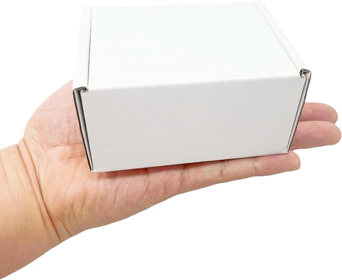 4x3x2 inch Small White Mailers Boxes Recyclable Corrugated Gift Box for Packaging Shipping Set of 10