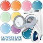 Color Coded Iron-on & Stick-on Dot Bundle - 400pcs, 8 Colors, 50 of Each Color, for Clothes & Laundry Organization, Round Clothing Labels, for Adults and Kids, Washer & Dryer Safe
