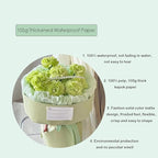 FWSA WRAPS Korean Gray Flower Wrapping Paper Bouquet Thickened Fresh Flowers Packing Material Waterproof Florist Supplies (Color 4 (Elegant Grey))