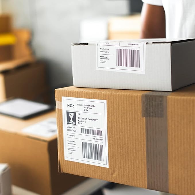 [1000Labels] 4"x6" Shipping Label 4 Rolls, 4-x-6-inch Thermal Label Paper, Compatible with Zebra 2844 Brother Rollo Direct Thermal Printer