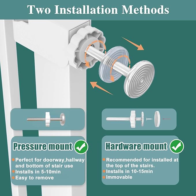 Fairy Baby 54.3"-57" Extra Wide Baby Gate Indoor for Kids Or Pets Walk Thru No Drill Long Dog Gates for The House Doorway Child Safety Gate
