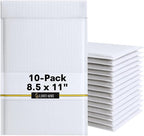 10-Pack 8.5x11" Bubble Mailers White Poly Padded #2 Envelopes Self Seal Shipping Bags Lightweight Tear Resistant Bubble Mailing Envelopes for Small Business Packaging, DVD, Clothing, Books, Gifts