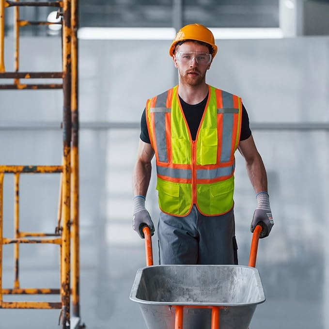 KAYGO Safety Vest with Pockets - High Visibility Reflective Vest ANSI Class 2 Construction Vest